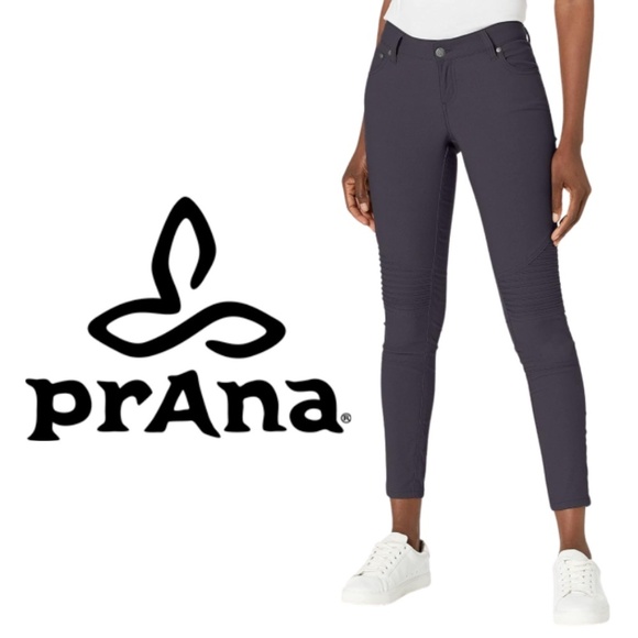 PrAna Women’s Brenna Skinny Moto Pant - Coal Gray - Size 2 - Picture 1 of 14